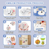 Maxbell Button Maker Machine Toys Badge Punch Press Kit for Children Boys Girls Kids Blue