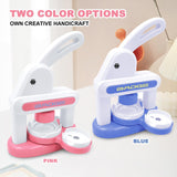 Maxbell Button Maker Machine Toys Badge Punch Press Kit for Children Boys Girls Kids Blue