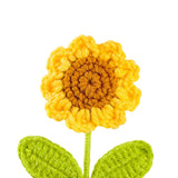 Maxbell Artificial Flower Pot Small Potted Knitted Flower Handmade Crochet Sunflower Yellow Pot 7cmx13cm