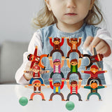 Maxbell 12Pcs Stacking Figure Toys Balancing Building Blocks for Boys Children's Day