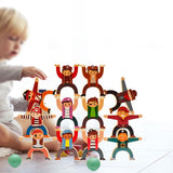 Maxbell 12Pcs Stacking Figure Toys Balancing Building Blocks for Boys Children's Day