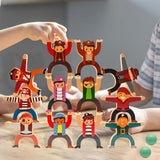 Maxbell 12Pcs Stacking Figure Toys Balancing Building Blocks for Boys Children's Day