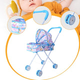 Maxbell Baby Doll Stroller for Dolls Dollhouse Decoration with Canopy Role Play Game