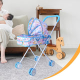 Maxbell Baby Doll Stroller for Dolls Dollhouse Decoration with Canopy Role Play Game
