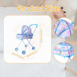 Maxbell Baby Doll Stroller for Dolls Dollhouse Decoration with Canopy Role Play Game