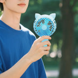 Maxbell Manual Press Fan Cartoon Mini Portable Cooling Fan for Office Camping Travel