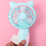 Maxbell Manual Press Fan Cartoon Mini Portable Cooling Fan for Office Camping Travel