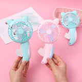 Maxbell Manual Press Fan Cartoon Mini Portable Cooling Fan for Office Camping Travel
