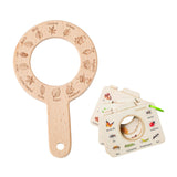 Maxbell Kids Wooden Learning Toy Education Toy Portable Sturdy with Magnifying Glass Round