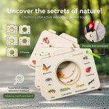 Maxbell Kids Wooden Learning Toy Education Toy Portable Sturdy with Magnifying Glass Round