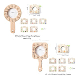 Maxbell Kids Wooden Learning Toy Education Toy Portable Sturdy with Magnifying Glass Round