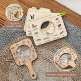 Maxbell Kids Wooden Learning Toy Education Toy Portable Sturdy with Magnifying Glass Square