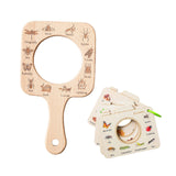 Maxbell Kids Wooden Learning Toy Education Toy Portable Sturdy with Magnifying Glass Square