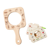 Maxbell Kids Wooden Learning Toy Education Toy Portable Sturdy with Magnifying Glass Square