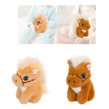 Maxbell Plush Horse Keychain Birthday Gift Decoration Mini Plush Toy Pendant Key Ring Brown