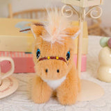Maxbell Plush Horse Keychain Birthday Gift Decoration Mini Plush Toy Pendant Key Ring Brown