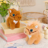 Maxbell Plush Horse Keychain Birthday Gift Decoration Mini Plush Toy Pendant Key Ring Dark Brown