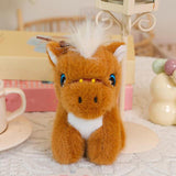 Maxbell Plush Horse Keychain Birthday Gift Decoration Mini Plush Toy Pendant Key Ring Dark Brown