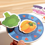 Maxbell Wooden Feeding Toy Kids Wooden Food Sorting Toy for Life Skills Coordination