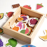 Maxbell Wooden Feeding Toy Kids Wooden Food Sorting Toy for Life Skills Coordination