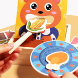 Maxbell Wooden Feeding Toy Kids Wooden Food Sorting Toy for Life Skills Coordination