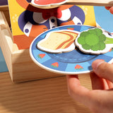 Maxbell Wooden Feeding Toy Kids Wooden Food Sorting Toy for Life Skills Coordination
