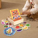 Maxbell Wooden Feeding Toy Kids Wooden Food Sorting Toy for Life Skills Coordination