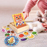 Maxbell Wooden Feeding Toy Kids Wooden Food Sorting Toy for Life Skills Coordination