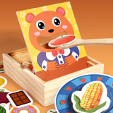 Maxbell Wooden Feeding Toy Kids Wooden Food Sorting Toy for Life Skills Coordination