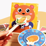 Maxbell Wooden Feeding Toy Kids Wooden Food Sorting Toy for Life Skills Coordination