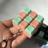 Maxbell Keyboard Fidget Keychain Keyboard Clicker Fidget for Birthday Party Home Green Pink