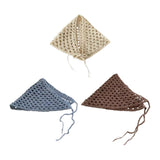 Maxbell Women Crochet Bandana Photo Props Fashion Decoration Gifts Triangle Headwrap Beige