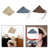 Maxbell Women Crochet Bandana Photo Props Fashion Decoration Gifts Triangle Headwrap Beige