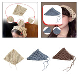 Maxbell Women Crochet Bandana Photo Props Fashion Decoration Gifts Triangle Headwrap Beige