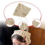Maxbell Women Crochet Bandana Photo Props Fashion Decoration Gifts Triangle Headwrap Beige