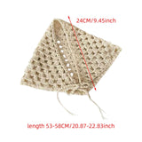 Maxbell Women Crochet Bandana Photo Props Fashion Decoration Gifts Triangle Headwrap Beige