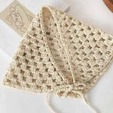 Maxbell Women Crochet Bandana Photo Props Fashion Decoration Gifts Triangle Headwrap Beige