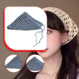 Maxbell Women Crochet Bandana Photo Props Fashion Decoration Gifts Triangle Headwrap Blue