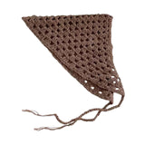 Maxbell Women Crochet Bandana Photo Props Fashion Decoration Gifts Triangle Headwrap Khaki