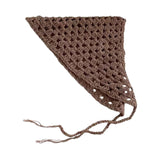 Maxbell Women Crochet Bandana Photo Props Fashion Decoration Gifts Triangle Headwrap Khaki