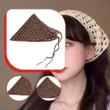 Maxbell Women Crochet Bandana Photo Props Fashion Decoration Gifts Triangle Headwrap Khaki