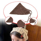Maxbell Women Crochet Bandana Photo Props Fashion Decoration Gifts Triangle Headwrap Khaki