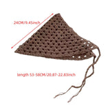 Maxbell Women Crochet Bandana Photo Props Fashion Decoration Gifts Triangle Headwrap Khaki