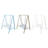 Maxbell 1/12 Patio Swing Miniature Patio Porch Chair for Furnishings Micro Landscape blue and white