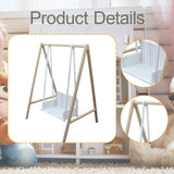 Maxbell 1/12 Patio Swing Miniature Patio Porch Chair for Furnishings Micro Landscape wood and white