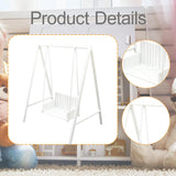 Maxbell 1/12 Patio Swing Miniature Patio Porch Chair for Furnishings Micro Landscape white