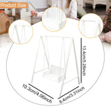 Maxbell 1/12 Patio Swing Miniature Patio Porch Chair for Furnishings Micro Landscape white