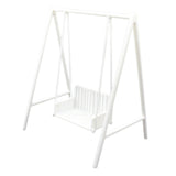 Maxbell 1/12 Patio Swing Miniature Patio Porch Chair for Furnishings Micro Landscape white