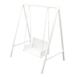 Maxbell 1/12 Patio Swing Miniature Patio Porch Chair for Furnishings Micro Landscape white