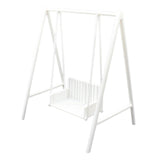 Maxbell 1/12 Patio Swing Miniature Patio Porch Chair for Furnishings Micro Landscape white